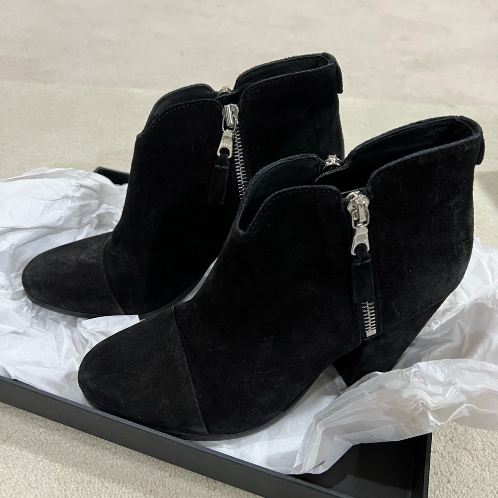 Rag & Bone Black Suede Margot Ankle Boots, 37.5